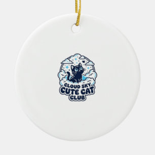 Wolkenhimmel Süße Katze Haustierliebhaber Shirt Ku Keramik Ornament