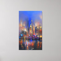 Wolkenkratzer - Abstrakte Malerei Leinwand Pri