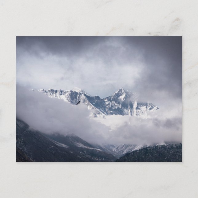Wolkenkratzer am Mt Everest & Eagle Flying Postkarte (Vorderseite)