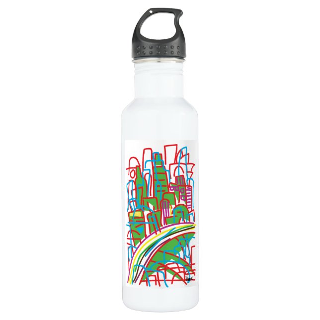 Wolkenkratzer Edelstahlflasche (Vorderseite)