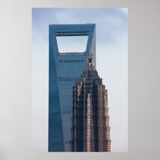 Wolkenkratzer in der China Shanghai Poster