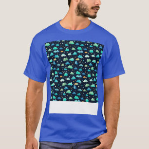 Wolkenkratzer nahtloses Muster Himmelswelt flatter T-Shirt