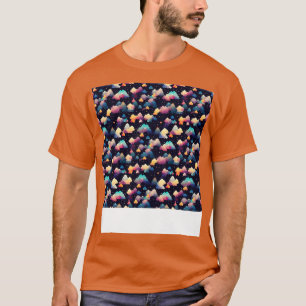 Wolkenkratzer nahtloses Muster Himmelswelt flatter T-Shirt