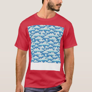 Wolkenkratzer nahtloses Muster Himmelswelt flatter T-Shirt
