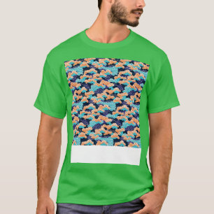Wolkenkratzer nahtloses Muster Himmelswelt flatter T-Shirt
