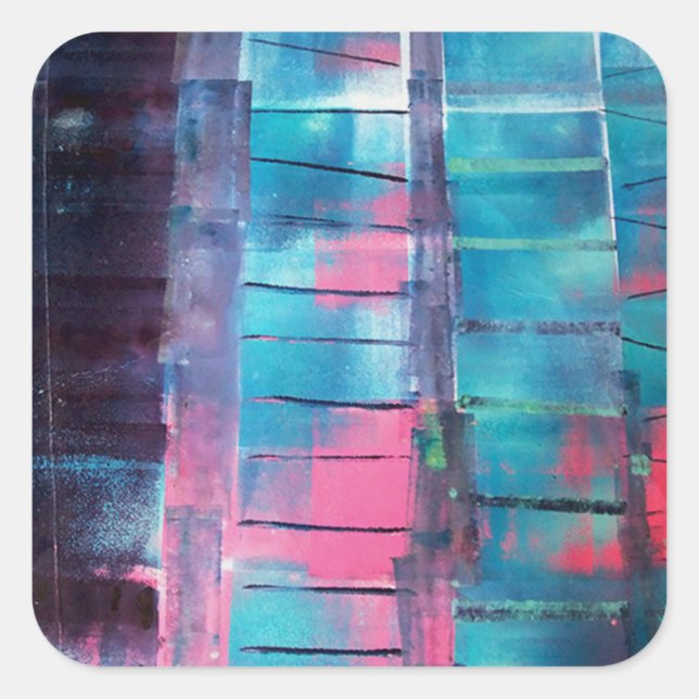 Wolkenkratzer Quadratischer Aufkleber (Vorderseite)