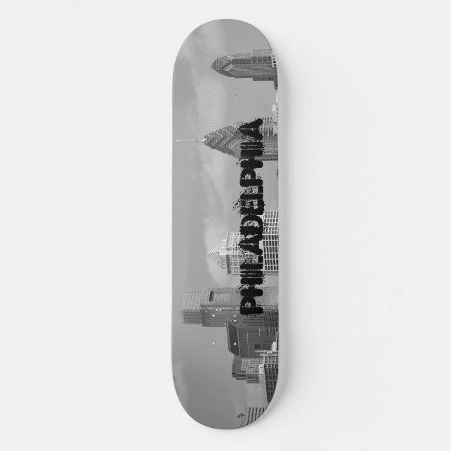 Wolkenkratzer, schwarz-weiß skateboard (Vorderseite)