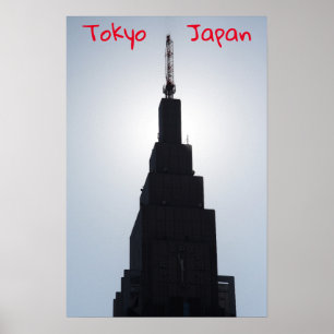 Wolkenkratzer-Silhouette Shinjuku, Tokio, Japan Poster
