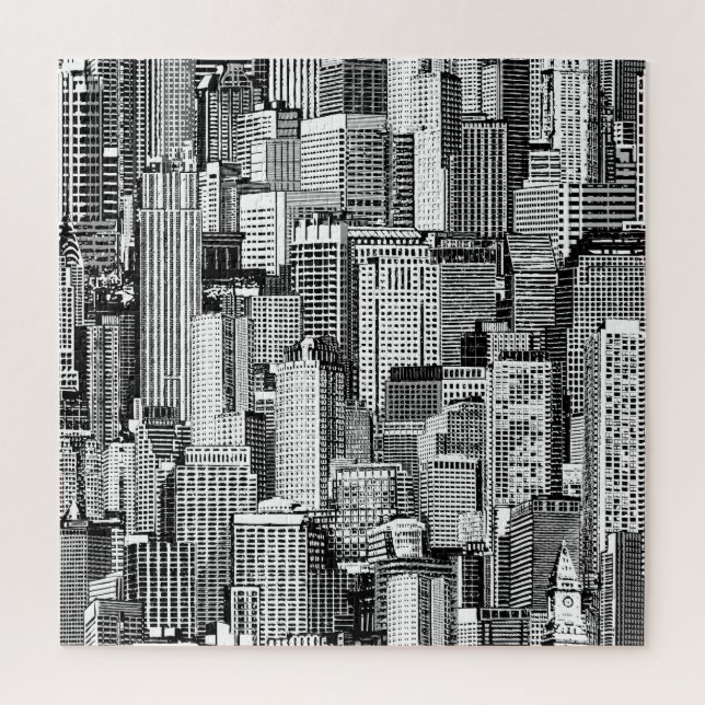 Wolkenkratzer Stadt Isometric Seamless Textur Puzzle (Vertikal)