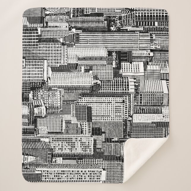 Wolkenkratzer Stadt Isometric Seamless Textur Sherpadecke (Vorderseite)