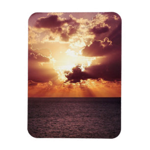 Wolkenkratzer über dem Meereshorizont Magnet