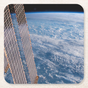 Wolkenkratzer- und Korallenmeere. Rechteckiger Pappuntersetzer