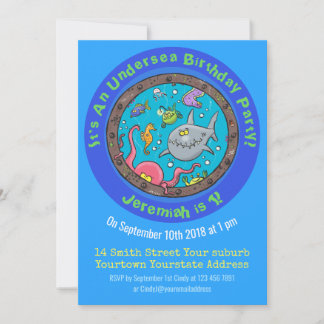 Wolkenlebewesen im Cartoon des Schiffshafens Einladung