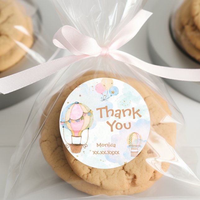 Wolkenluftballons Kindergeburtstag Runder Aufkleber (Von Creator hochgeladen)