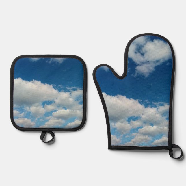 Wolkenschichten Ofenhandschuh & Topflappen-Set (Vorderseite)