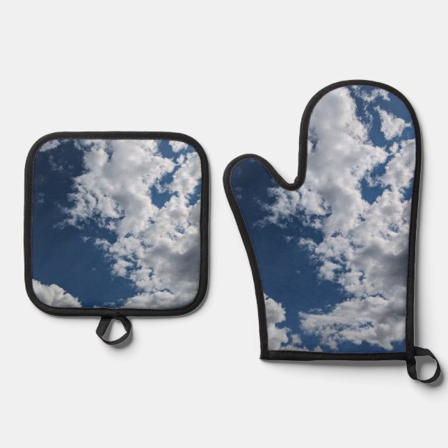 Wolkenseite Ofenhandschuh & Topflappen-Set (Vorderseite)