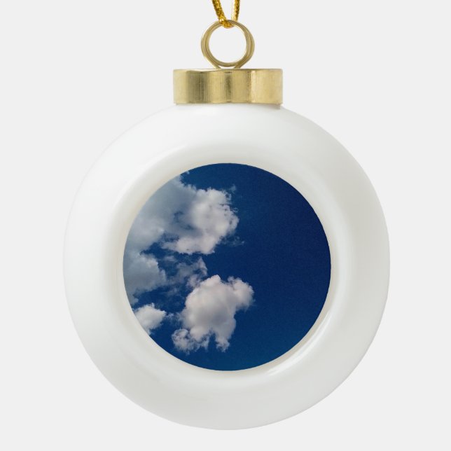 Wolkenspitzen Keramik Kugel-Ornament (Vorderseite)