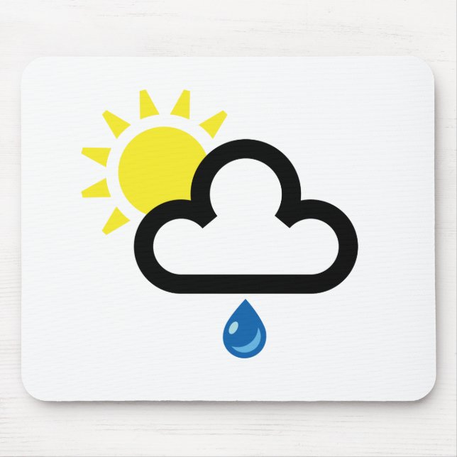 Wolkesun-Regen-Symbol Mousepad (Vorne)