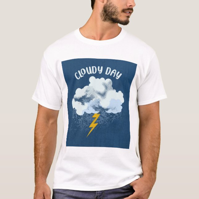 wolkiger Tag T-Shirt (Vorderseite)