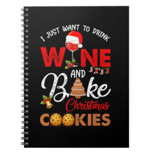 Woll Drink Wine Bake Weihnachtskostüm Geschenk Notizblock