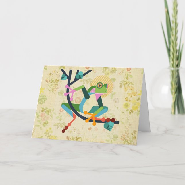 "Woll einfach, "Hi" leere geklappte Karte zu sagen (Vorderseite)