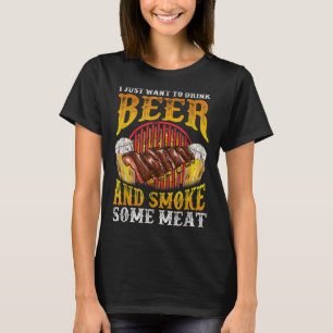 Woll einfach, um Bier und Rauchfleisch gestört zu T-Shirt