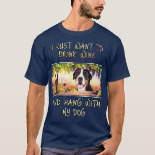 Woll einfach Wein & Hang trinken mit größerem Schw T-Shirt
