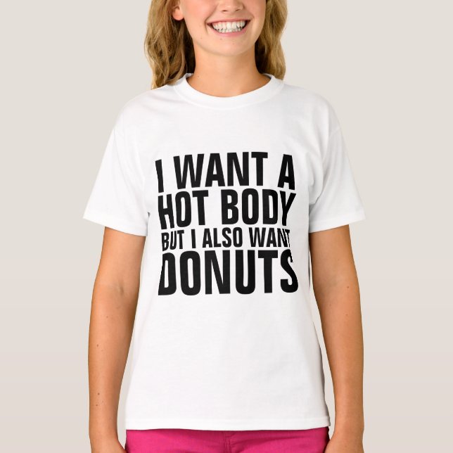 WOLL HOT BODY WOLL DONUTS Kids Teenager Mädchen T  T-Shirt (Vorderseite)