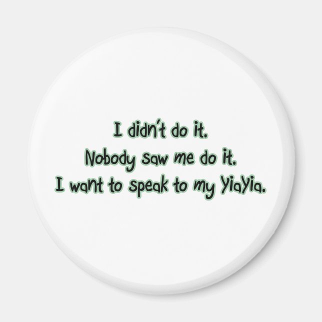 Woll zu sprechen mit YiaYia Magnet (Vorne)