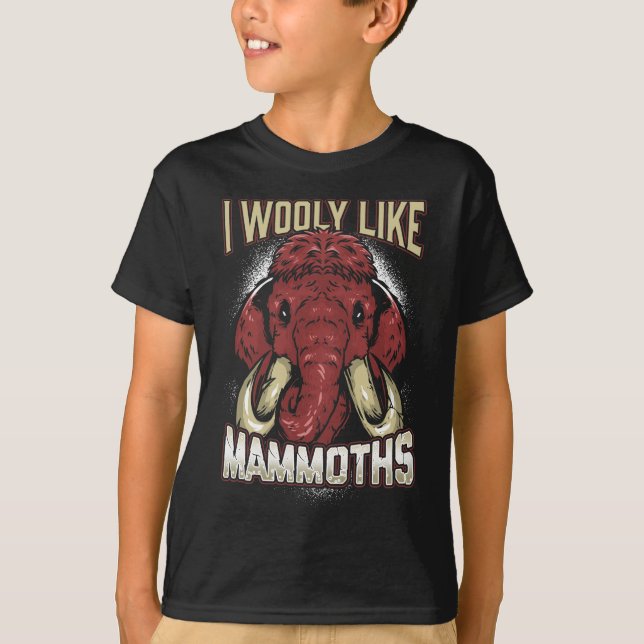 Wolle Mammoths Fan prähistorischer Elefant Lover T-Shirt (Vorderseite)