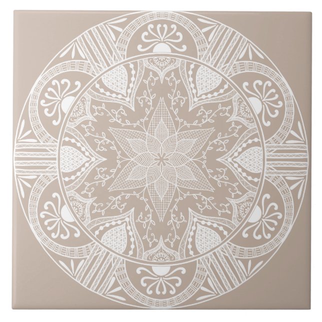 Wolle-Mandala Fliese (Vorderseite)