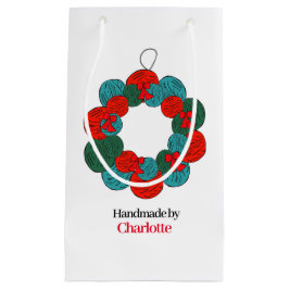 Wolle Pompe Weihnachtskranz handgefertigt Kleine Geschenktüte