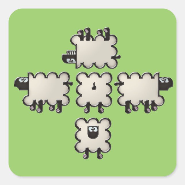 Wolle Quadratischer Aufkleber (Vorderseite)