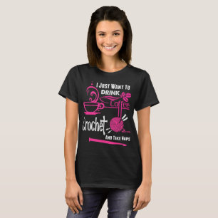 Wollen Sie einfach, um Kaffee-Häkelarbeit zu T-Shirt