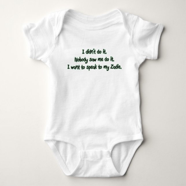 Wollen Sie, um mit Zadie zu sprechen Baby Strampler (Vorderseite)