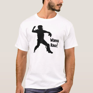 Wollen Sie, um zu laufen, zu schwärzen T-Shirt