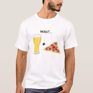 Wollend Bier und Pizza T-Shirt