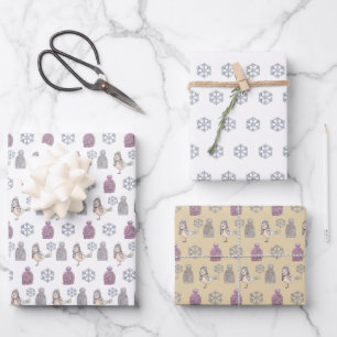 Wollhaare und Niedliche Sparrow Geschenkpapier Set