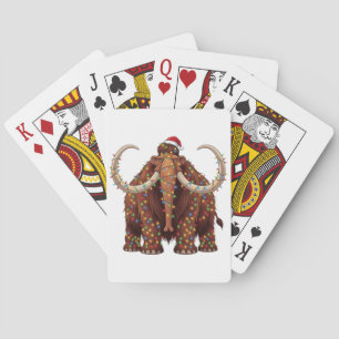 Wollhaarmammut in Weihnachtslichter gewickelt Spielkarten