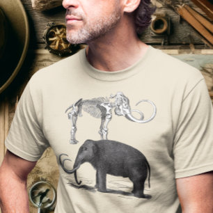 Wollhaarmammut prähistorischer Elefant und Skelett T-Shirt