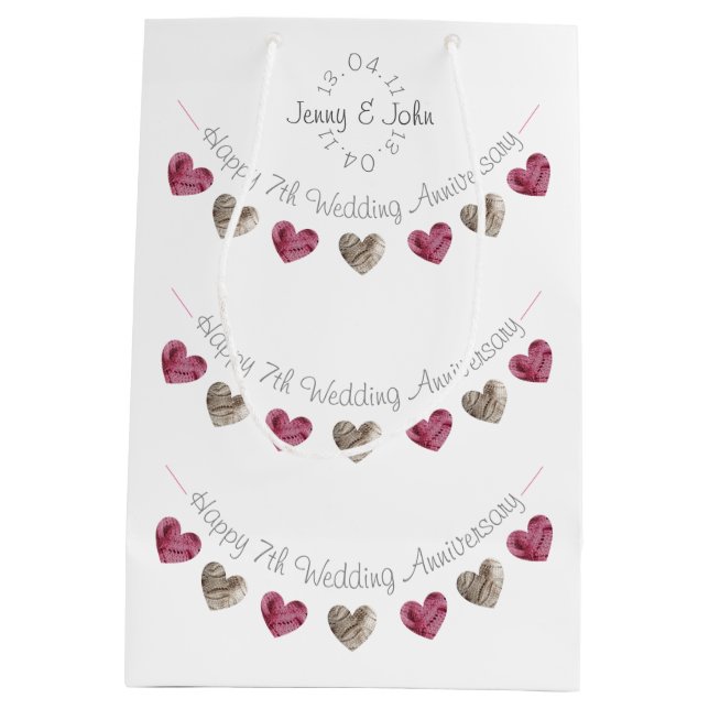 Wollherz 7. oder Hochzeitsgeschenk Mittlere Geschenktüte (Rückseite)