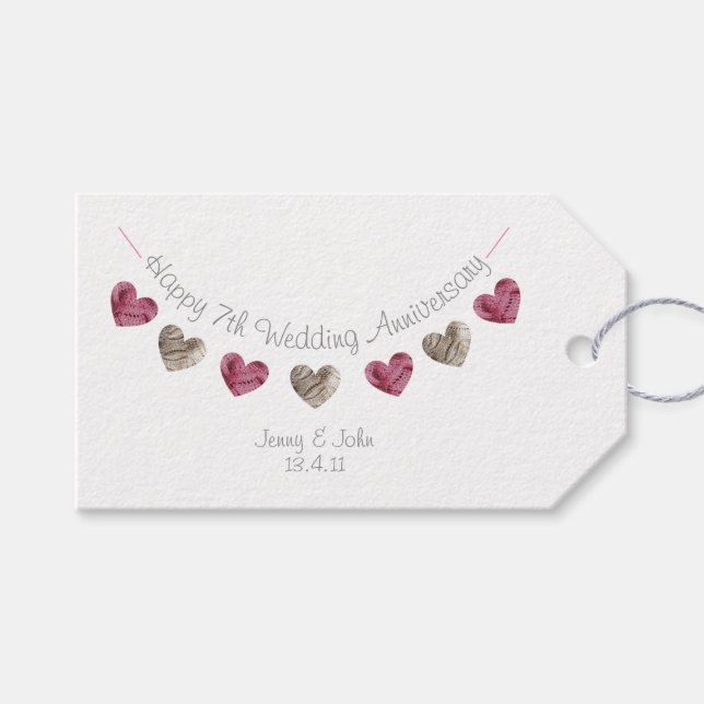 Wollherz personalisiert 7. geschenkanhänger (Vorderseite (Horizontal))