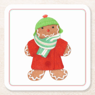 WOLLIGER GINGERBREAD Quadratform-Papierservietten Rechteckiger Pappuntersetzer