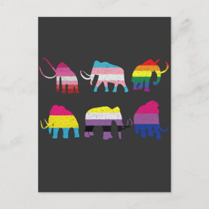 Wolliges Mammut LGBT-Flagge Gay-Pride-Monat Trans Postkarte