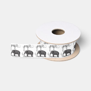 Wolliges Mammut-prähistorischer Elefant und Satinband