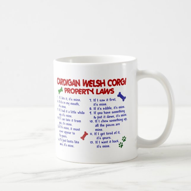 WOLLJACKEN-WALISERCORGI Eigentums-Gesetze 2 Tasse (Rechts)
