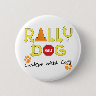 Wolljacken-Walisercorgi-Kundgebungs-Hund Button