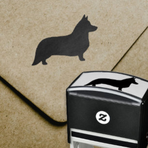 Wolljacken-Walisercorgi-Silhouette Permastempel