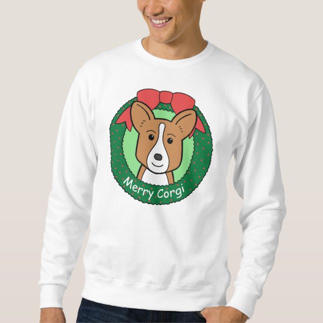 Wolljacken-Walisercorgi-Weihnachten Sweatshirt (Vorderseite)