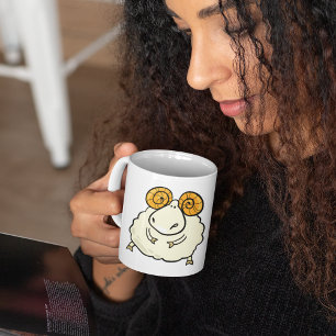 Wollmütze-Schaf-Kaffee-Tasse im Cartoon-Stil Kaffeetasse